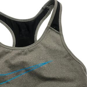 Nike Dri-Fit Gray Blue‎ Racerback Full Coverage Athletic Womens Sports Bra Large